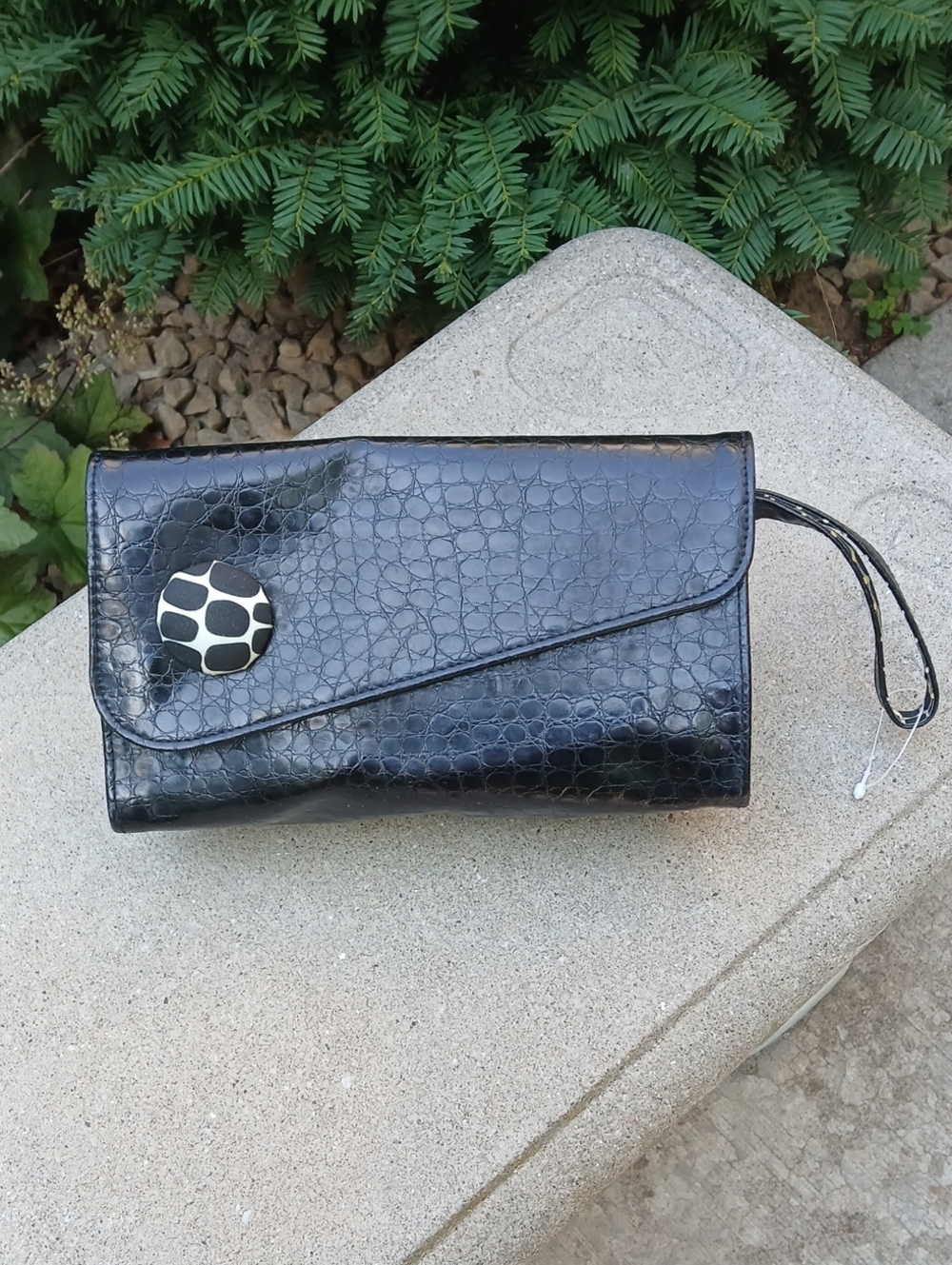 vintage Victoria's Secret Croc Embossed Wristlet Clutch